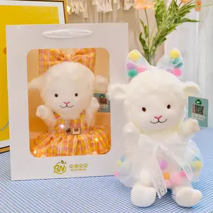 Peluche de mouton doux Kawaii de 30/40/50cm, en peluche super douce, mouton habillé avec jupe, poupée apaisante de style girly, jouets pour enfants