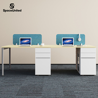 Paravent de bureau autoportant en tissu SpaceUnited, panneau de séparation d'intimité vert olive chiné pour poste de travail
