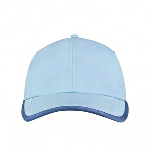6-<b>Panel</b> <b>Light</b> Blue Baseball Cap Lightweight Breathable Sun Hat with Curved Brim Adjustable Snapback for Outdoor Sports - Product Image 1