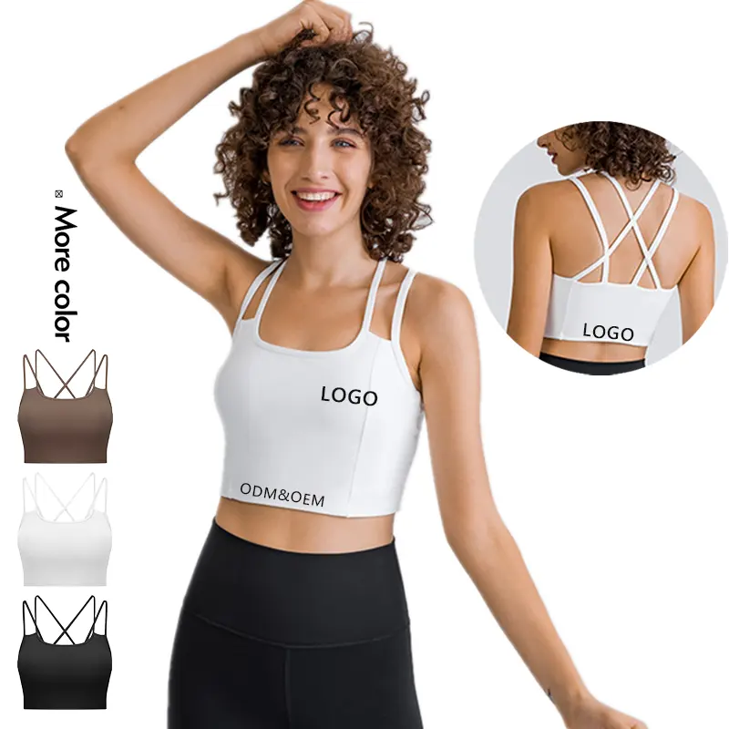 Xsunwing Amazon hot sale Women's Yoga Tank with Built in Bra Padded Sports Bra Fitness Workout Running Shirts Yoga Crop Tank Top