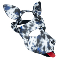 Masque de mascarade imprimé léopard en cuir PU, cagoule pour cosplay d'Halloween, jouet érotique pour couples