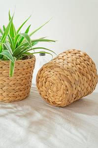 Planter Basket Plant Huangtu Mini Woven Water Hyacinth Planter Basket Plant Pots Wholesale