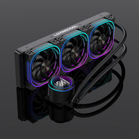 LOVINGCOOL Nouveau Design Refroidisseur Liquide 360mm Noir CPU Eau Boîtier PC Ventilateurs et Refroidisseur Gaming Affichage Température en Temps Réel Refroidissement AIO