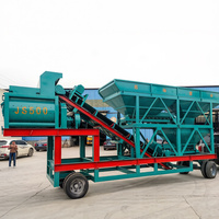 Centrale à béton mobile entièrement automatique 120m³/h Modèle 2000 JS2000 Malaxeur à double arbre à mélange forcé Production de roulements de moteur PLC