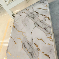 Harga Produsen Lembaran Marmer PVC Motif Batu Alam Tahan Gores untuk Pelapis Dinding Interior Tebal 2.8mm