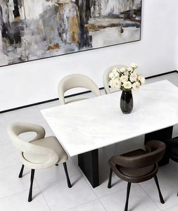 Sedia d'Accento Contemporanea Minimalista, Seduta Ergonomica Confortevole in PU con Gambe Eleganti per Sala da Pranzo Domestica - Product Image 4