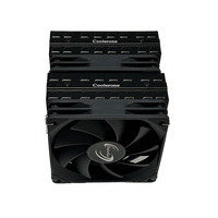 Para PCCOOLER RZ620 CPU blanca cubierta de ánodo de radiador refrigerado por aire torre doble 6 tubo de calor ventilador de ajuste de 3 engranajes compatible con 1700/AM5
