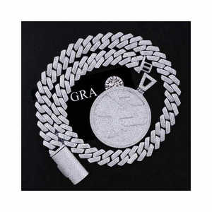 वोएयो पुरुष महिला हिप हॉप 9k 14k 18k k 18k k सोने के हीरे के पेलेंट हार - Product Image 1