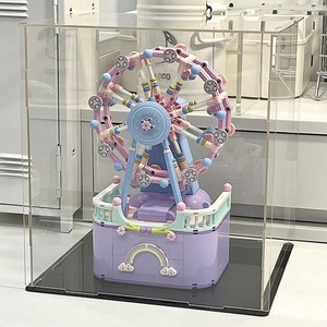 Caja de Música con Diseño de Rueda de la Fortuna, Carrusel 3D y Pabellón de Flores, Regalo para Niñas Pequeñas, Bloques de Construcción Decorativos - Product Image 6