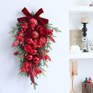 Cross Border Wholesale <b>Christmas</b> Inverted <b>Tree</b> <b>Christmas</b> <b>Wall</b> Hanging Decorative Pine Cone Berry Holiday <b>Christmas</b> Door Hanging - Product Image 2