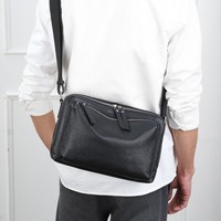 Sac à bandoulière pour homme, nouvelle arrivée, en cuir véritable, grande capacité, multifonctionnel, en cuir de vache tanné végétal