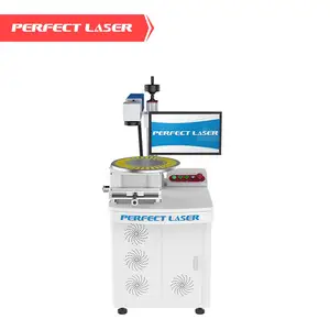 Laser perfeito com codificador a laser de alta eficiência, é muito adequado para etiquetas de ouvido, máquina de marcação a laser de estoque com mesa de torneamento