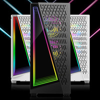 Casing Komputer Destroyer ATX Full Tower dengan Efek Pencahayaan ARGB Black Hole yang Tersinkronisasi, Casing Gaming Esports Desktop dengan Panel Samping