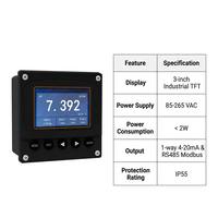 Controlador de Calidad del Agua Multiparamétrico Digital de Alta Precisión WQ1000 de un Solo Canal con Pantalla TFT a Color de 3 Pulgadas y RS485 Modbus