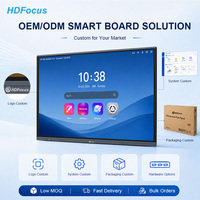 Çift Sistemli İnteraktif Düz Panel 55-110 İnç 4K Dijital Beyaz Tahta Dokunmatik Ekranlı Akıllı Tahtalar Konferanslar İçin