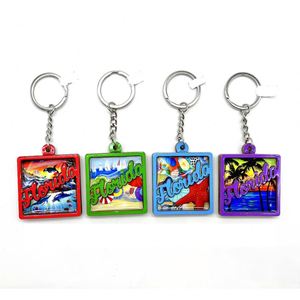 Custom <b>Personalized</b> Cute Souvenirs Gift <b>Keychain</b> Single Double Sided Rectangle Round Keyring MDF <b>Keychain</b> - Product Image 1