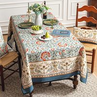 Nappe rectangulaire moderne en coton imprimé floral, faite à la main et personnalisable, imperméable et anti-taches, idéale pour mariages, fêtes, maison et extérieur