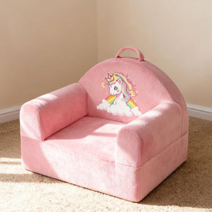 Fauteuil canapé pliable pour enfants, design licorne rose, pour les enfants de 3 ans et plus - Product Image 2