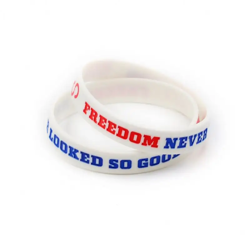 Hot Selling Eco-Friendly No Minimum Cheap Advertising Gifts Custom Logo Silicone Bracelet Wrist Band Debossed Silicone Bracelets