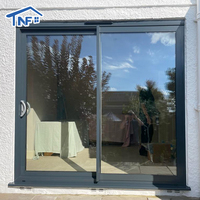 Porte coulissante en aluminium et verre moderne de conception nouvelle avec surface finie, taille personnalisée et isolation thermique