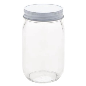 8 Oz Rõ Ràng Thủy Tinh Miệng Rộng Nền Kinh Tế Lọ 16 Oz Glass Mayo Lọ 4 Oz Lọ Thủy Tinh Với Kim Loại Màu Trắng Đóng Cửa - Product Image 1