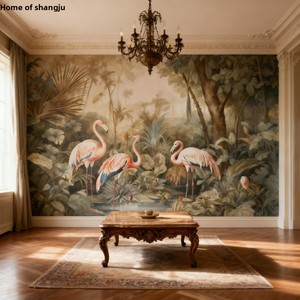Papier peint de chambre à coucher style Nanyang, motif tropical d'Asie du Sud-Est, plantes vertes, feuille de bananier américaine, imperméable, antistatique, <span class=keywords><strong>mat</strong></span> - Product Image 2