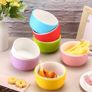 6 Sets 4.3 Inch Anti-Scald <b>Kids</b> Bowls Silicone Sleeve Microwave Dishwasher Safe <b>for</b> Toddler Snacks <b>Lunch</b> <b>Boxes</b> - Product Image 6