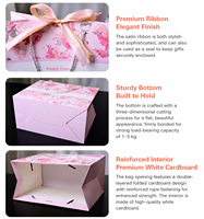 Sacs cadeaux en papier personnalisés classiques recyclables romantiques à fleurs imperméables réutilisables écologiques avec ruban et cordon de serrage rose clair pivoine