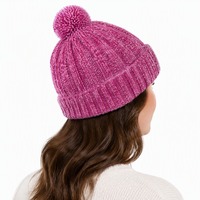 Bonnet tricoté personnalisé beige à revers en maille torsadée pour l'hiver – Fabrication OEM/ODM
