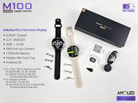 Montre connectée M100 4G, écran AMOLED 2,4 pouces 480x480 Full View, caméra 5MP, 3 Go de RAM, 32 Go de stockage, batterie 1350 mAh, Android, GPS, NFC, OEM, stock disponible en usine