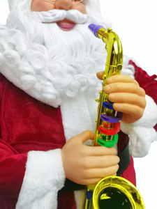 120Cm Cuộc Sống Kích Thước Hoạt Hình Navidad Sax Điện Và Nhảy Múa Santa Claus Bức Tượng Kỳ Nghỉ Giáng Sinh Trang Trí Bộ Sưu Tập Cảm Biến - Product Image 3