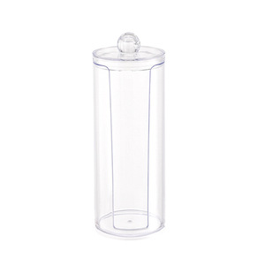 Cosmetic Storage Box Acrylic <b>Makeup</b> Organizer With Lid For Cotton Swabs Pads Powder Puff Desk <b>Vanity</b> Storage Container - Product Image 5