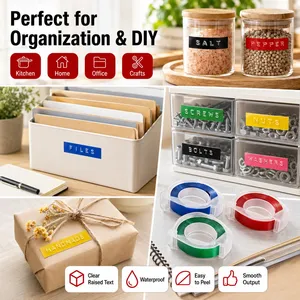 Cinta de Grabado en Relieve 3D Compatible con <span class=keywords><strong>Dymo</strong></span>, Cinta de Etiquetas 3D para Máquina Etiquetadora <span class=keywords><strong>Dymo</strong></span> 12965 1880 <span class=keywords><strong>1610</strong></span> Motex E101 E202 B90 Typewriter - Product Image 3