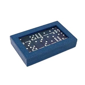 Fabricación de lujo <span class=keywords><strong>Domino</strong></span> Double Six Melamine Dominoes Case Set Custom Leather <span class=keywords><strong>Domino</strong></span> Game Set - Product Image 1