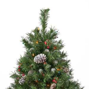 <span class=keywords><strong>Arbre</strong></span> de Noël artificiel de neige de décoration d'<span class=keywords><strong>arbre</strong></span> de de flocage mélangé de PVC PE avec des lumières de support en métal - Product Image 3