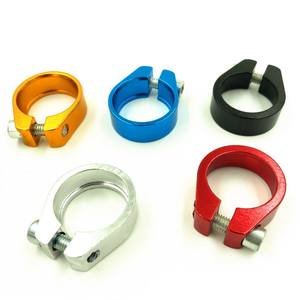 Abrazadera de sillín de bicicleta de montaña de liberación rápida, aleación de aluminio negra, 31.8mm, diseño de un solo tornillo - Product Image 2