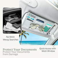 Porte-cartes de luxe en cuir PU pour pare-soleil de voiture - Sac de rangement pour billets, permis de conduire et support de téléphone portable