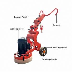 Meuleuse à béton planétaire automatique portable de petite taille, alimentée par un moteur monophasé de 4000 W, adaptée au ponçage des planchers en bois - Product Image 2