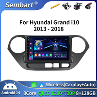 Lecteur multimédia automobile Android pour Hyundai Grand I10 2013-2018 Autoradio GPS Navigation Carplay QLED 1280x720 Écran tactile Voix