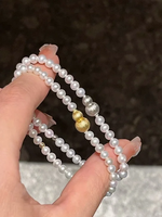 Bracelet en argent massif 925 certifié avec perles d'eau douce, bracelet à breloques en or pour femme, bijoux superposés pour le quotidien