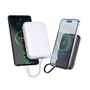 Chargeur de téléphone intelligent Banque d'alimentation magnétique sans fil 10000mAh avec câble de type C intégré pour entrée et sortie PD20W <span class=keywords><strong>Mag</strong></span> Battery Pack - Product Image 2