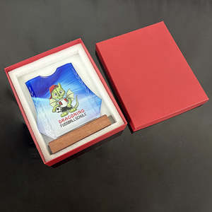 Trophée en verre personnalisé de haute qualité pour réunions sportives annuelles, <span class=keywords><strong>plaque</strong></span> de trophée en cristal bleu, récompense - Product Image 2