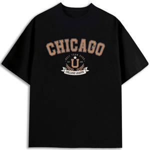 Camiseta de Cuello Redondo para Hombre Chicago College League, 100% Algodón, Corte Regular, Estampada, Modelo MBT-695431501, Disponible en EE. UU. - Product Image 1