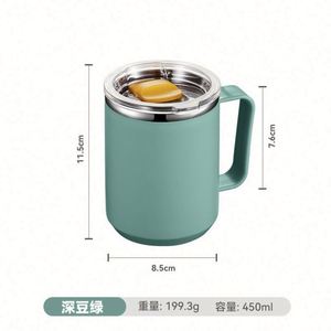 Vente en gros usine – Tasse à café isotherme double paroi en acier inoxydable 304 de 450 ml (15 oz) avec couvercle à couvercle coulissant et poignée, couleur personnalisable - Product Image 5