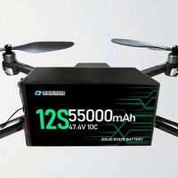Batterie de drone EVtol haute capacité et haute densité énergétique, personnalisée en usine, 323Wh/kg, 55000mAh, 83000mAh, 6S/12S/18S/24S