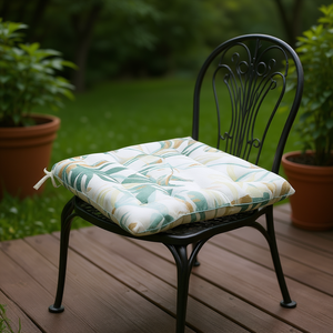 Cuscino Trapuntato per Sedia 40x40x5 Cm Idrorepellente con Motivo Floreale per Uso Interno ed Esterno, Supporto Lombare con Imbottitura in Fibra di Poliestere - Product Image 2