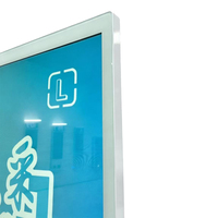 L55GAZ 55" Layar Digital Signage Berdiri Lantai Warna Putih Kaca Tempered 55 Inci Layar LCD ADS Berdiri Bebas