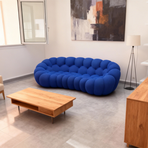 Canapé Bulle Rond Minimaliste en Tissu Mesh avec Soutien en Mousse Intégrale pour Bibliothèque, Salon et Espace de Détente - Product Image 1
