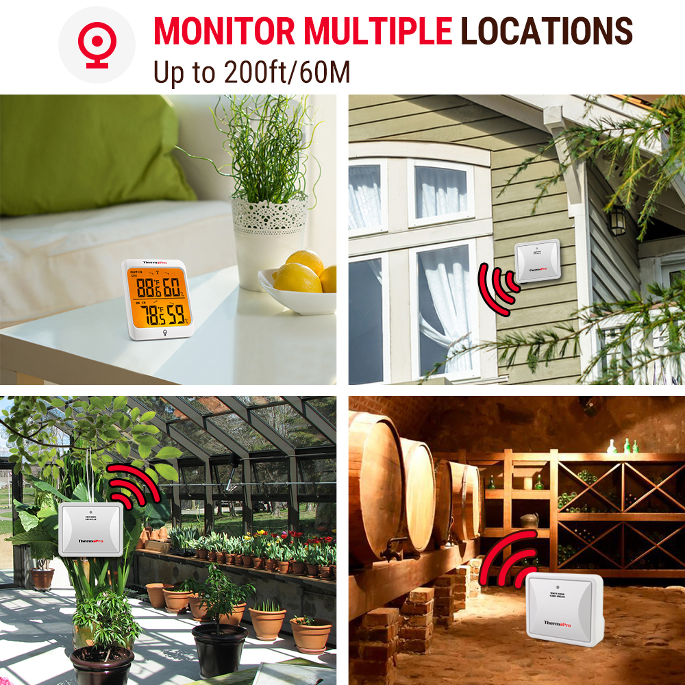 Электронный термометр-гигрометр ThermoPro TP63 для холодильника с датчиком температуры и влажности для теплицы