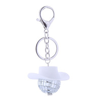 Porte-clés boule disco en verre fait main, style européen et américain, tendance, surface miroir, ornement à suspendre pour voiture, décorations de fête